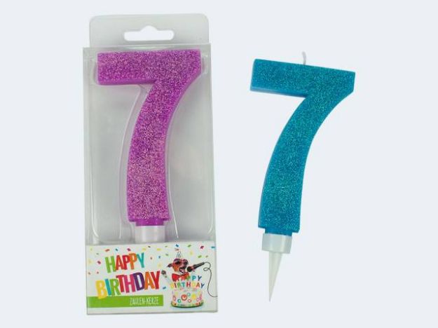 Bild von Glitter-Zahlenkerze 7 Maxi - 942050
