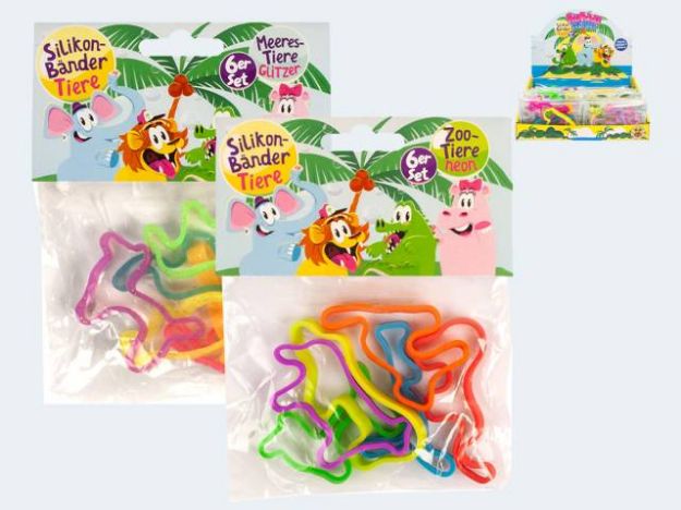 Bild von BUBBLE ISLAND 6 Silikonbänder Tiere - Eine Verkaufseinheit = 24 Stück - 951281