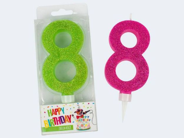 Bild von Glitter-Zahlenkerze 8 Maxi - 942067