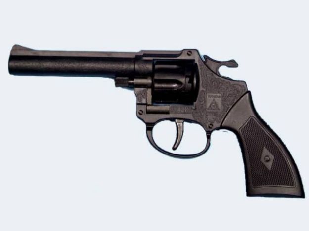 Bild von 8-Sch Pistole Jerry 19cmschwarz Plastik Langlauf - 0432