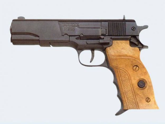 Bild von 8-Sch Pistole Powerman 25cm sz/br Pl auf Karte - 0538
