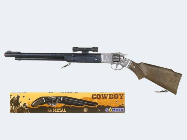 Bild von 8-Sch Gewehr 68cm schwarzPl Fernrohr Doppellauf Gu - 104/0