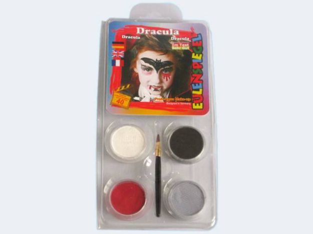 Bild von Schminkset Dracula 4 Farben Pinsel und Anleitung - 204030