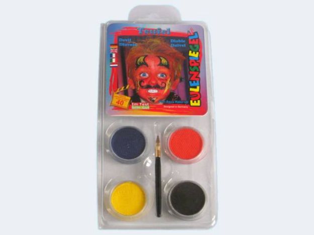 Bild von Schminkset Teufel 4 Farben Pinsel und Anleitung - 204160