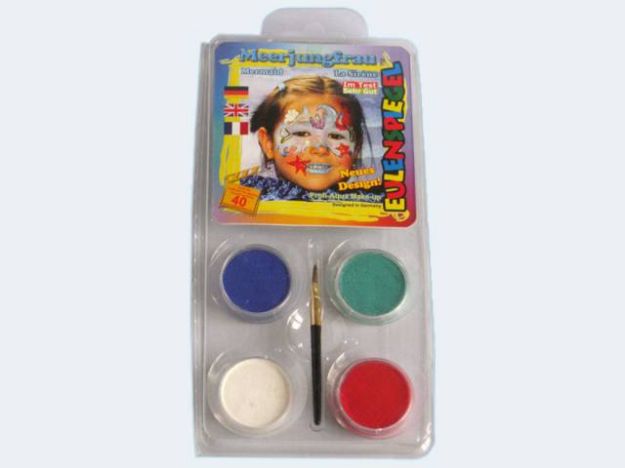 Bild von Schminkset Nixe 4 FarbenPinsel und Anleitung - 204528