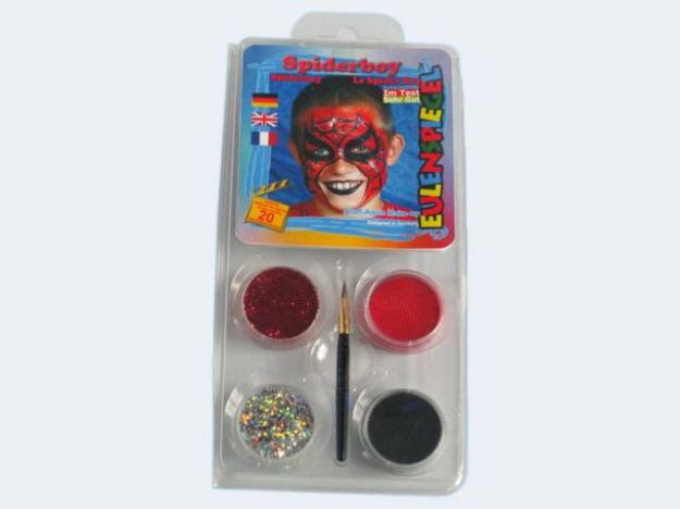 Bild von Schminkset Spiderboy 4 Farben Pinsel und Anleitung - 204504