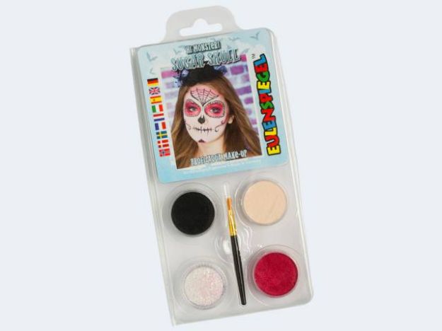 Bild von Schminkset Sugar Skull 4 Farben Pinsel und Anleit - 204757