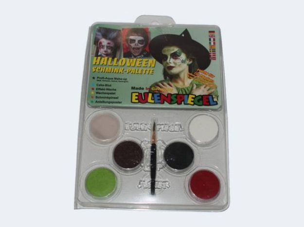 Bild von Schminkset Halloween 6 Farben Pinsel und Anleitung - 450154