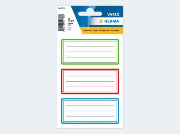 Bild von Buchetiketten Vario grün,rot,blau - Eine Verkaufseinheit = 10 Stück - 1791