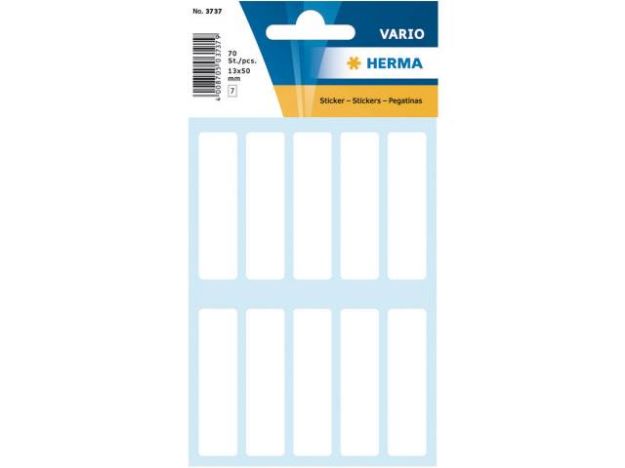 Bild von Haftetiketten 13x50 weiss - Eine Verkaufseinheit = 10 Stück - 3737
