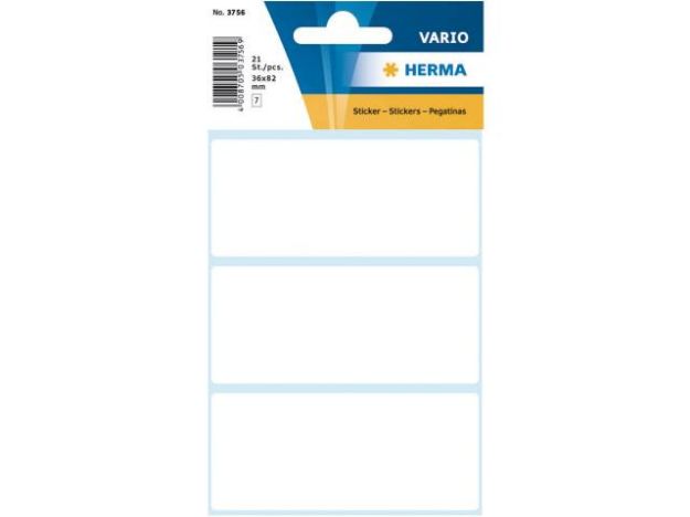 Bild von Haftetiketten 3756 36x82 weiss - Eine Verkaufseinheit = 10 Stück