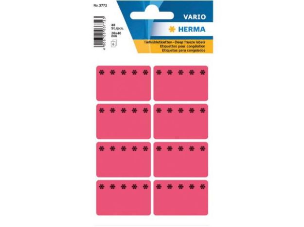Bild von Tiefkühl-Etiketten 3772 leuchtrot 48 Stück - Eine Verkaufseinheit = 10 Stück