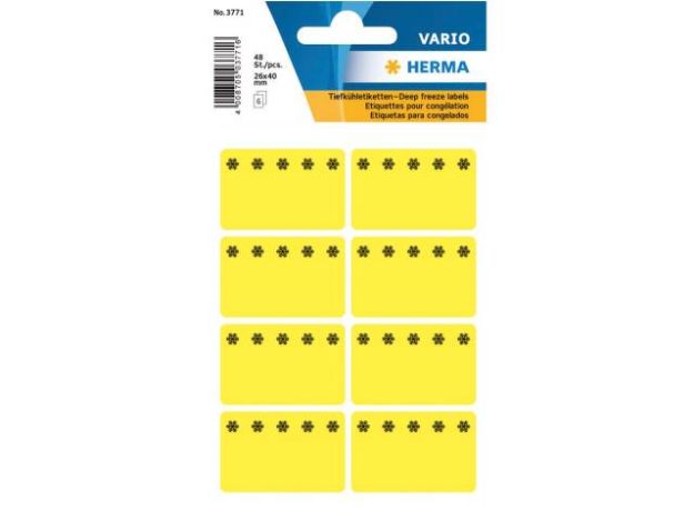 Bild von Tiefkühl-Etiketten 3771 leuchtgelb 48 Stück - Eine Verkaufseinheit = 10 Stück