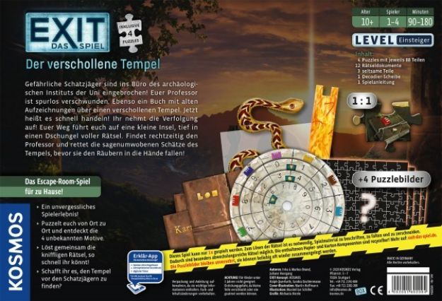 Bild von Kosmos EXIT Das Spiel + Puzzle - Der verschollene Tempel - 692094