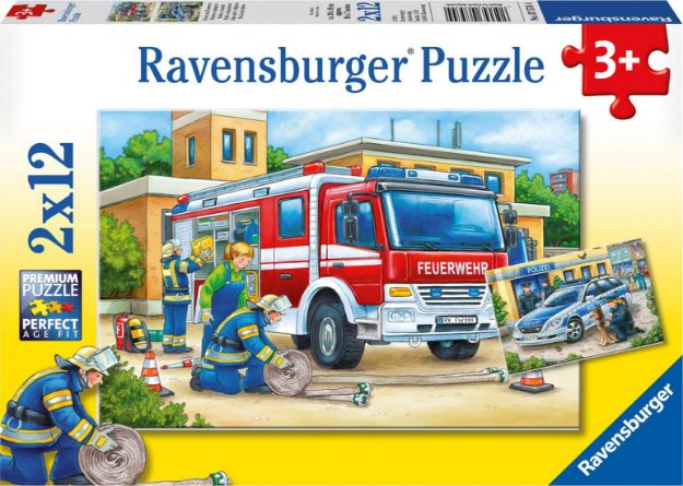 Bild von Ravensburger 07574 Puzzle Polizei und Feuerwehr 2 x 12 Teile