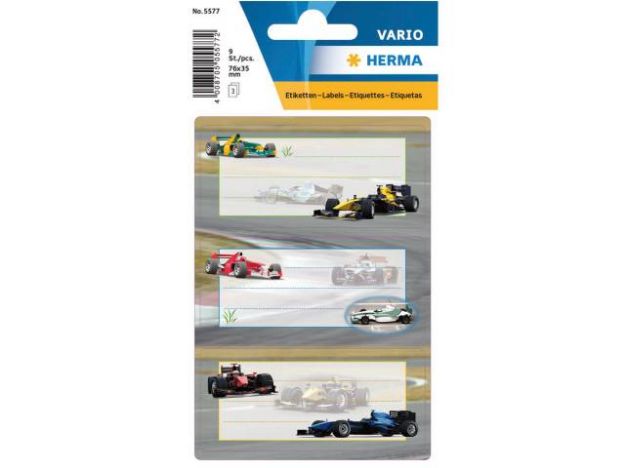 Bild von Buchetiketten Rennautos - Eine Verkaufseinheit = 10 Stück - 5577