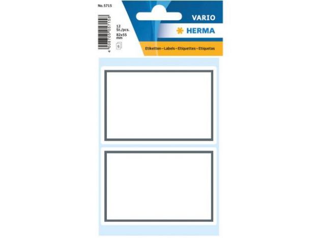 Bild von Buchetiketten 82x55 grauer Rand 12 Stück - Eine Verkaufseinheit = 10 Stück - 5715