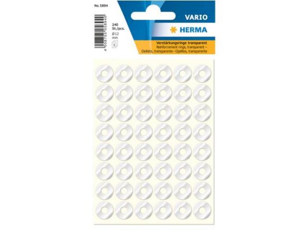 Bild von Verstärkungsringe 240 Stück Folie transparent - Eine Verkaufseinheit = 10 Stück - 5894
