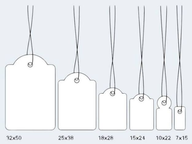 Bild von Hänge-Etikett 25x38 1000Stück mit Faden - 6915