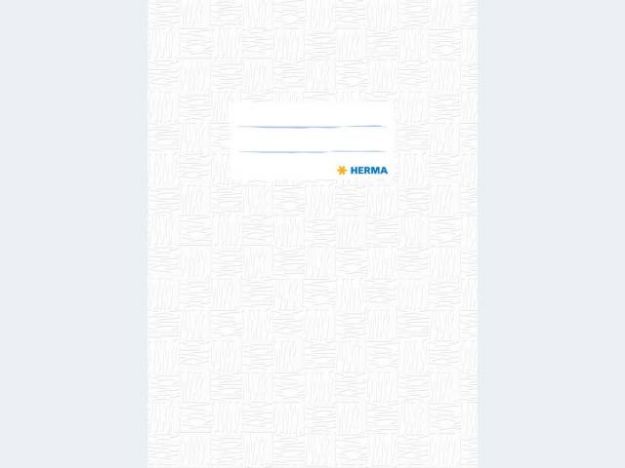 Bild von Heftschoner A5 weiss m Schild und Bastprägung - Eine Verkaufseinheit = 25 Stück - 7420