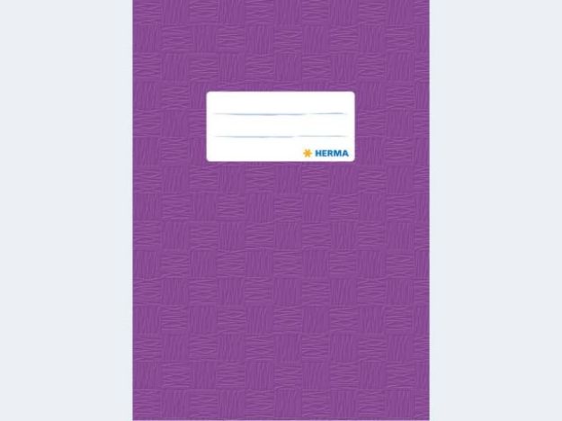 Bild von Heftschoner A5 violett m Schild und Bastprägung - Eine Verkaufseinheit = 25 Stück - 7426