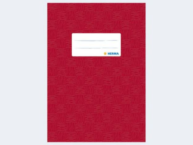 Bild von Heftschoner A5 weinrot m Schild und Bastprägung - Eine Verkaufseinheit = 25 Stück - 7430