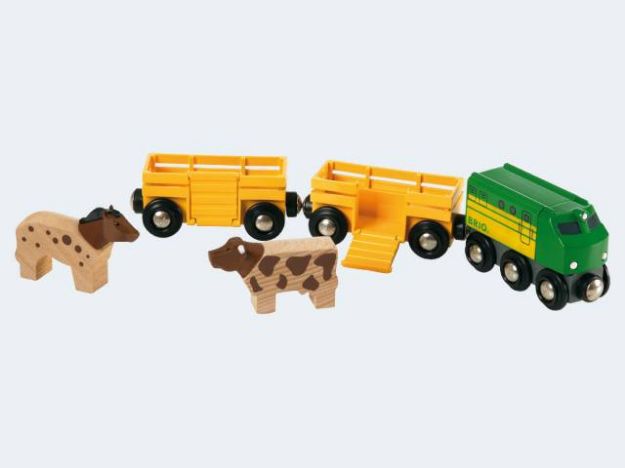 Bild von BRIO Bauernhofzug 2 Wagen 2 Tiere - 33404