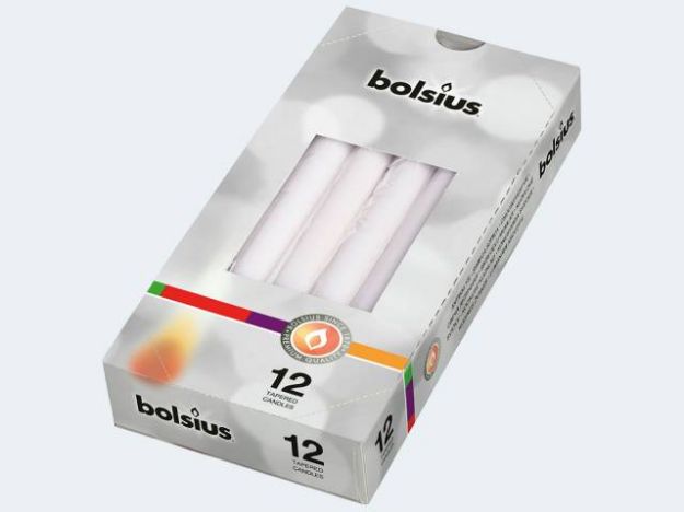 Bild von Spitzkerze 245x24 weiss - Eine Verkaufseinheit = 12 Stück - 103600356802