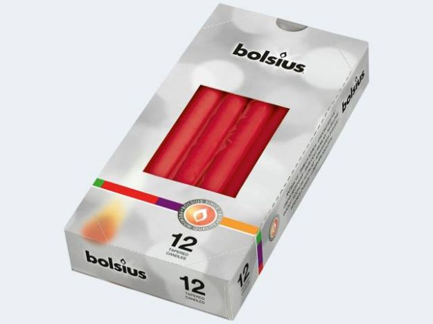 Bild von Spitzkerze 245x24 rot - Eine Verkaufseinheit = 12 Stück - 103600356841