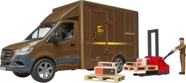 Bild von Bruder 02678 MB Sprinter UPS mit Fahrer und Zubehör