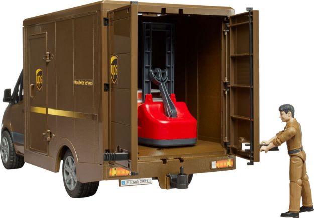 Bild von Bruder 02678 MB Sprinter UPS mit Fahrer und Zubehör