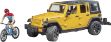Bild von Bruder 2543 Jeep Wrangler Rubicon Unlimited mit 1 Mountainbike und Radfahrer - 02543