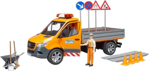 Bild von Bruder 02677 MB Sprinter Kommunal mit Fahrer, Light + Sound Modul und Zubehör