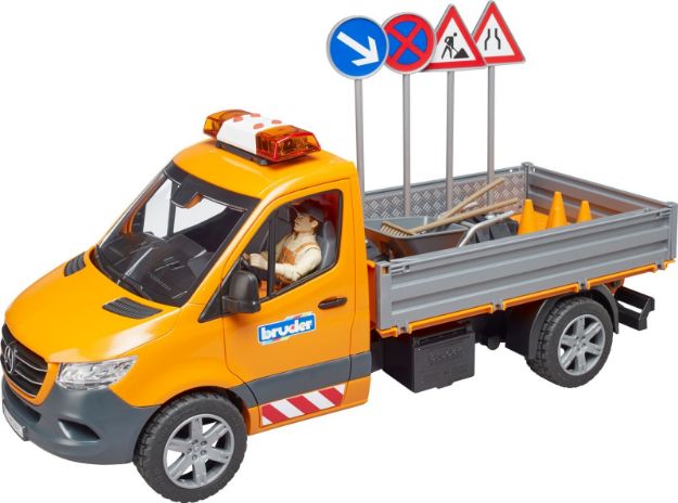 Bild von Bruder 02677 MB Sprinter Kommunal mit Fahrer, Light + Sound Modul und Zubehör