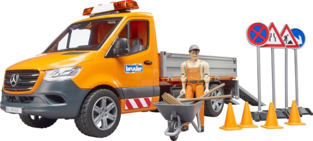 Bild von Bruder 02677 MB Sprinter Kommunal mit Fahrer, Light + Sound Modul und Zubehör