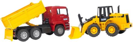 Zeige Details für Bruder 02752 MAN TGA Kipplastwagen und Gelenkradlader FR130 Bild von Bruder 02752 MAN TGA Kipplastwagen und Gelenkradlader FR130