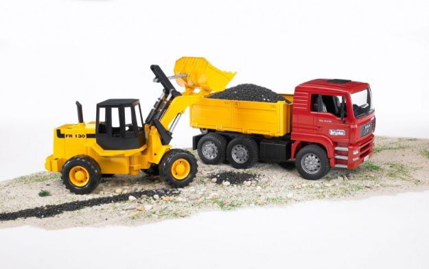 Bild von Bruder 02752 MAN TGA Kipplastwagen und Gelenkradlader FR130
