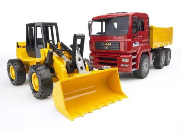 Bild von Bruder 02752 MAN TGA Kipplastwagen und Gelenkradlader FR130