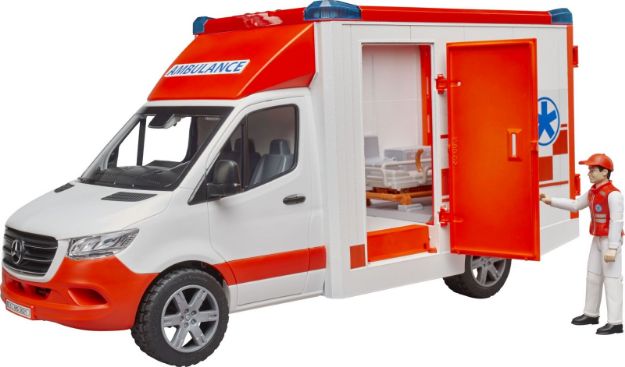 Bild von Bruder 02676 MB Sprinter Ambulanz mit Fahrer und Light + Sound Modul