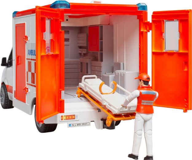 Bild von Bruder 02676 MB Sprinter Ambulanz mit Fahrer und Light + Sound Modul