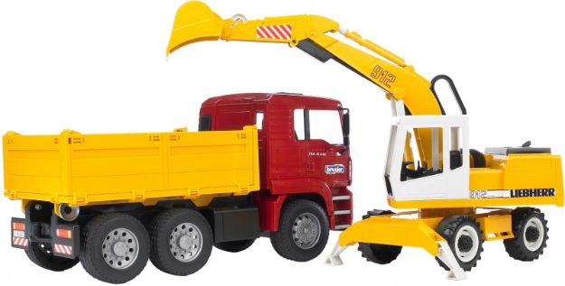 Bild von Bruder 02751 MAN TGA Kipper und Liebherr Schaufelbagger