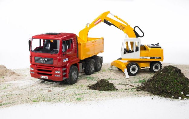 Bild von Bruder 02751 MAN TGA Kipper und Liebherr Schaufelbagger