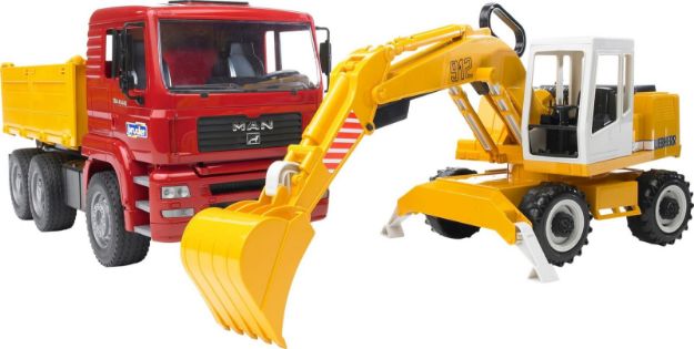 Bild von Bruder 02751 MAN TGA Kipper und Liebherr Schaufelbagger