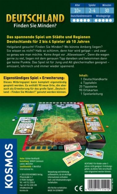 Bild von Kosmos Deutschland - Finden Sie Minden? (Mitbringspiel) - 711412