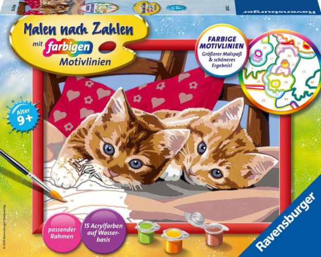 Bild von Ravensburger 28342 Malen nach Zahlen: Zwei Schmusekätzchen