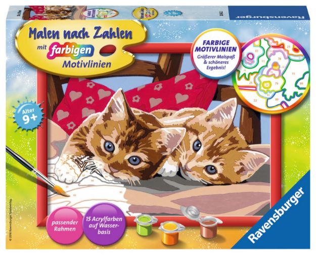 Bild von Ravensburger 28342 Malen nach Zahlen: Zwei Schmusekätzchen