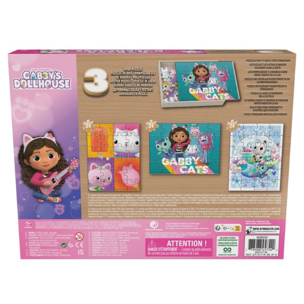 Bild von CGI Gabbys Dollhouse Holzpuzzle 3er Set - 45754