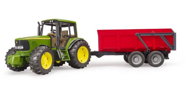 Bild von Bruder 02057 John Deere 6920 mit Wannenkippanhänger (rot)