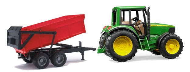 Bild von Bruder 02057 John Deere 6920 mit Wannenkippanhänger (rot)