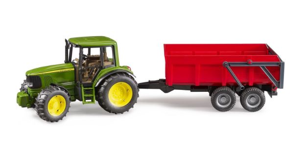 Bild von Bruder 02057 John Deere 6920 mit Wannenkippanhänger (rot)